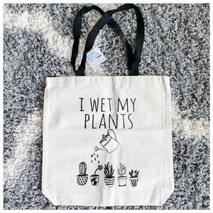 🍃 NWT “I Wet My Plants” Canvas Tote Bag 🍃